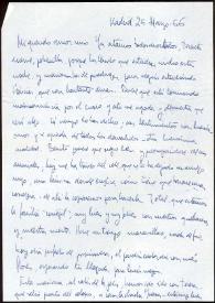 Carta de Asunción Balaguer a Francisco Rabal. Madrid, 25 de marzo de 1966
