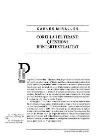 Corella i el Tirant: qüestions d'intertextualitat