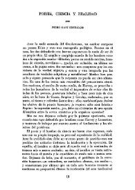 Poesía, ciencia y realidad