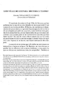 Luis Vélez de Guevara : historia y teatro