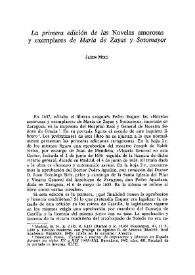 La primera edición de las 'Novelas amorosas y exemplares' de María de Zayas y Sotomayor