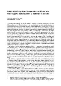 Rafael Altamira y el proceso de construcción de una historiografía humana  : entre la historia y el derecho