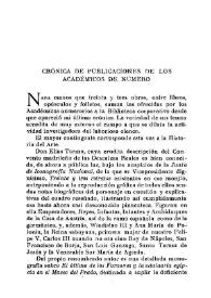 Crónica de publicaciones de los académicos de número [II]