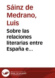 Sobre las relaciones literarias entre España e Hispanoamérica