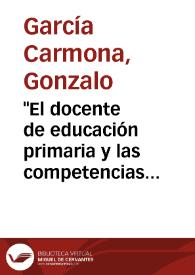 'El docente de educación primaria y las competencias profesionales'