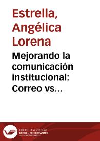 Mejorando la comunicación institucional: Correo vs e-mail
