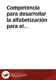 Competencia para desarrollar la alfabetización para el manejo de la información