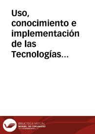 Uso, conocimiento e implementación de las Tecnologías de Información y Comunicación en los alumnos de educación secundaria