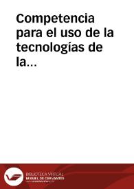 Competencia para el uso de la tecnologías de la información y comunicación