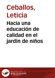 Hacia una educación de calidad en el jardín de niños