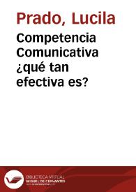 Competencia Comunicativa ¿qué tan efectiva es?