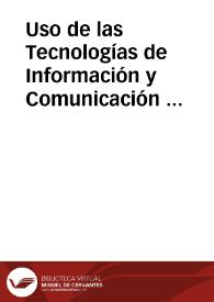 Uso de  las Tecnologías de Información y Comunicación  (TIC’s) en estudiantes de secundaria.