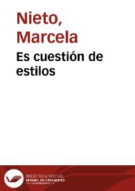 Es cuestión de estilos