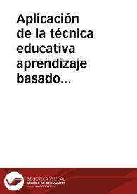 Aplicación de la técnica educativa aprendizaje basado en problemas para capacitación a distancia (E-learning)