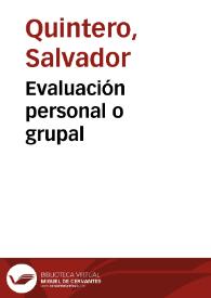 Evaluación personal o grupal