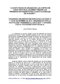Los diputados de Aragón en las Cortes de Cádiz (1810-1814). ¿Quiénes fueron los primeros representantes constitucionales de Aragón?