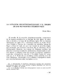 La notación visigótico-mozárabe y el orígen de las notaciones