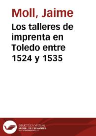 Los talleres de imprenta en Toledo entre 1524 y 1535