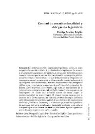 Control de constitucionalidad y delegación legislativa