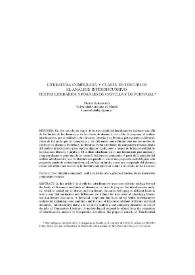 Literatura comparada y clases de discursos. El análisis interdiscursivo : textos literarios y forales de Castilla y de Portugal