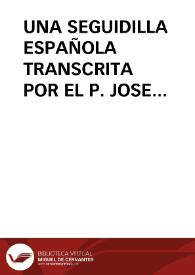 UNA SEGUIDILLA ESPAÑOLA TRANSCRITA POR EL P. JOSE ANTONIO EXIMENO ¿PATRON DE LA MUSICOLOGIA ESPAÑOLA FEMINISTA? ALGUNAS PUNTUALIZACIONES EN TORNO A...