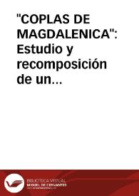 'COPLAS DE MAGDALENICA': Estudio y recomposición de un fragmento