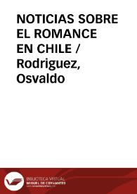 NOTICIAS SOBRE EL ROMANCE EN CHILE