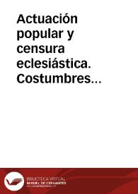 Actuación popular y censura eclesiástica. Costumbres de mocedad en Palencia en el XVIII