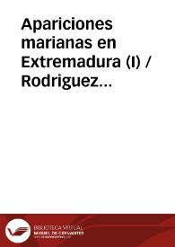 Apariciones marianas en Extremadura (I)