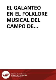 EL GALANTEO EN EL FOLKLORE MUSICAL DEL CAMPO DE CARTAGENA EL TROVO Y EL AMOR