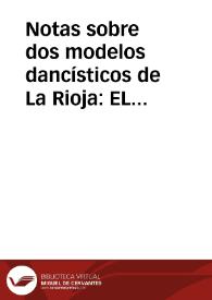 Notas sobre dos modelos dancísticos de La Rioja: EL AGUDO Y LAS PASADILLAS