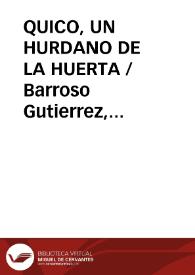 QUICO, UN HURDANO DE LA HUERTA