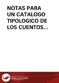 NOTAS PARA UN CATALOGO TIPOLOGICO DE LOS CUENTOS TRADICIONALES VALENCIANOS, VI: CUENTOS DE LA SERRANIA.