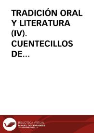 TRADICIÓN ORAL Y LITERATURA (IV). CUENTECILLOS DE FRANCISCO ASENSIO EN RAFAEL BOIRA