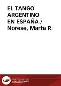 EL TANGO ARGENTINO EN ESPAÑA