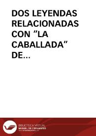 DOS LEYENDAS RELACIONADAS CON “LA CABALLADA” DE ATIENZA (GUADALAJARA)