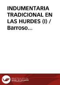 INDUMENTARIA TRADICIONAL EN LAS HURDES (I)