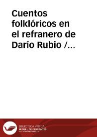 Cuentos folklóricos en el refranero de Darío Rubio