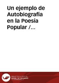 Un ejemplo de Autobiografía en la Poesía Popular