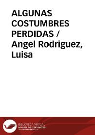 ALGUNAS COSTUMBRES PERDIDAS
