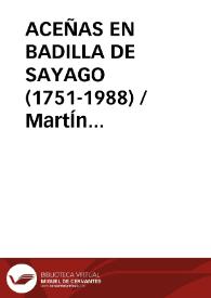 ACEÑAS EN BADILLA DE SAYAGO (1751-1988)