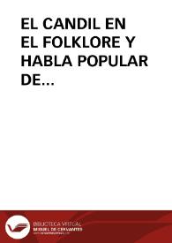 EL CANDIL EN EL FOLKLORE Y HABLA POPULAR DE EXTREMADURA