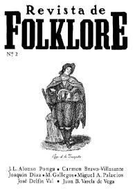 Revista de Folklore. Tomo 1a. Núm. 2, 1981