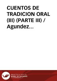 CUENTOS DE TRADICION ORAL (III) (PARTE III)
