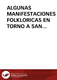 ALGUNAS MANIFESTACIONES FOLKLORICAS EN TORNO A SAN ANTONIO DE PADUA