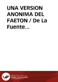 UNA VERSION ANONIMA DEL FAETON