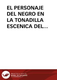 EL PERSONAJE DEL NEGRO EN LA TONADILLA ESCENICA DEL SIGLO XVIII