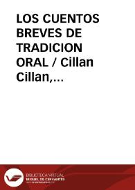 LOS CUENTOS BREVES DE TRADICION ORAL