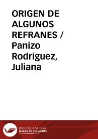 ORIGEN DE ALGUNOS REFRANES