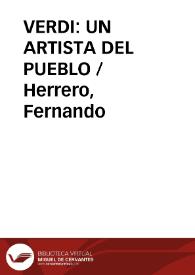 VERDI: UN ARTISTA DEL PUEBLO